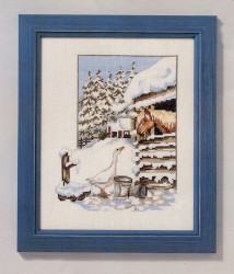 Набор для вышивания OEHLENSCHLAGER арт.99516 Гусь и лошадь 24х30 см
