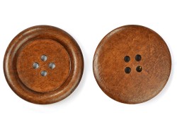 Пуговицы деревянные TBY BT.WD.438 цв.коричневый 54L-34мм, 4 прокола, 20 шт