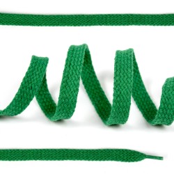 Шнурки плоские 10мм х/б дл.150см цв.018 св.зелёный (10 комп)