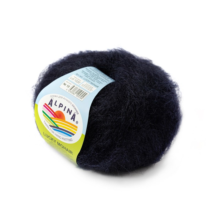 Пряжа ALPINA LUCKY MOHAIR (60% кид мохер, 40% акрил) 10х50г/150м цв.10 т.синий