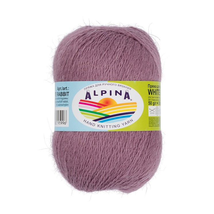 Пряжа ALPINA WHITE RABBIT (55% пух кролика, 45% нейлон) 10х50г/300м цв.271 античная роза