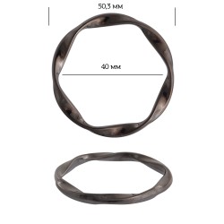 Кольцо металл TBY-1B1187.3 50,3мм (внутр. 40мм) цв. черный никель уп. 10шт