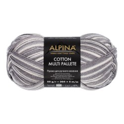 Пряжа ALPINA COTTON MULTI PALLETE (50% хлопок, 50% акрил) 10х50г/205м цв.03 белый-св.серый-серый