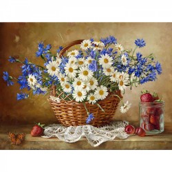 Картины мозаикой Molly арт.KM0256 Бузин. Ромашковое настроение (39 цветов) 40х50 см