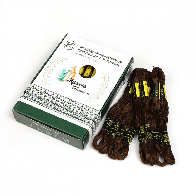 Нитки мулине цв.6515 т.хаки 24х8м С-Пб