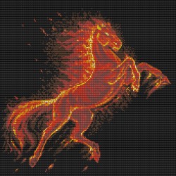 Набор "Паутинка" для изготовления картины со стразами арт.М375 Огненный конь 40х40 см