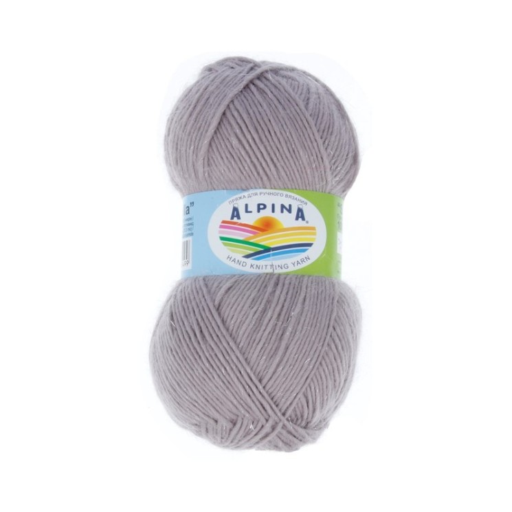 Пряжа ALPINA STELLA (50% альпака, 45% мериносовая шерсть, 5% PA с люрексом) 3х100г/250м цв.88 св.сиреневый