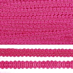 Тесьма TBY Шанель плетеная шир.8мм 0384-0016 цв.F174 (130) малиновый уп.18,28м
