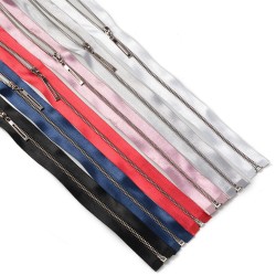 Молния MaxZipper мет. №3 никель атласная тесьма/ 50 см уп.6цв х 2шт