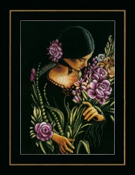 Набор для вышивания LANARTE арт.PN-0165378 Woman & flowers 37х49 см