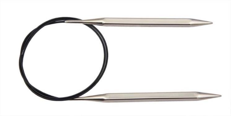 12155 Knit Pro Спицы круговые Nova cubics 3,5мм/40см, никелированная латунь, серебристый