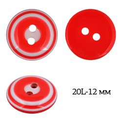 Пуговицы пластик TBY P-999-05 цв.05 красный 20L-12мм, 2 прокола, 50 шт