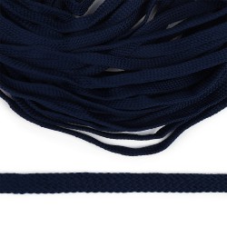 Шнур плоский полиэфир 10 мм турецкое плетение цв.010 т.синий уп.50 м