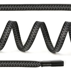 Шнурки TBY плоские 8мм арт.SLF028.10 длина 130 см цв.черный/серый уп.10 шт