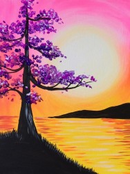 Картины по номерам Molly арт.KH0922 Красивое дерево на обрыве (11 цветов) 15х20 см
