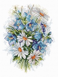 Набор для вышивания ЖАР-ПТИЦА арт.М-120 Луговые цветы 18х15 см