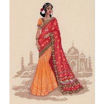 Набор для вышивания PANNA Золотая серия арт. NM-7245 Женщины мира. Индия 28,5х34 см