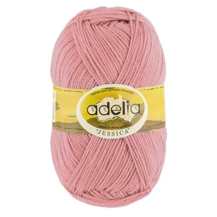 Пряжа ADELIA JESSICA (67% шерсть/ 33% полиэстер) 5х100г/260м цв.05 розовый упак