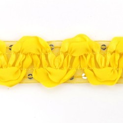 Тесьма с пайетками TBY арт.TH463-1 шир.25мм цв.016 желтый уп.18,28м
