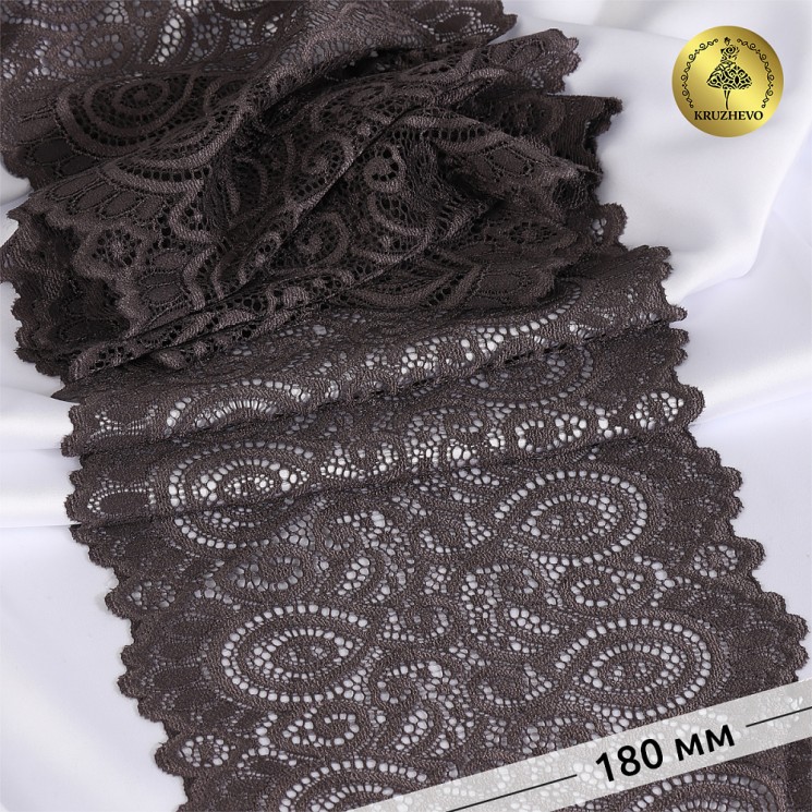 Кружево-стрейч KRUZHEVO арт.TBY.L1351 шир.180мм цв.3094 тауп уп.25м