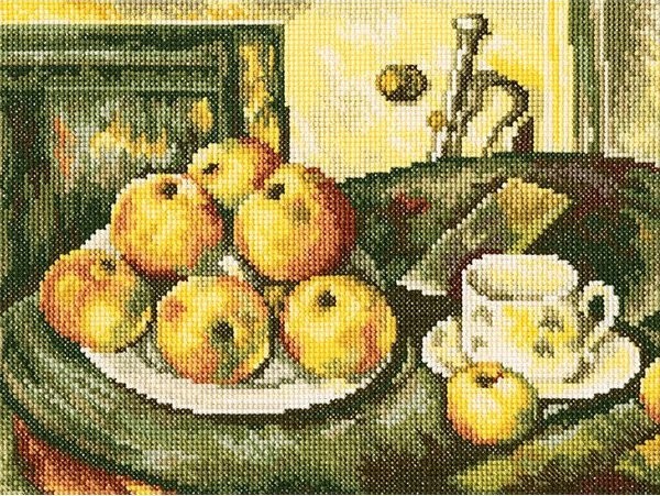 Набор для вышивания РТО арт.M411 Натюрморт с яблоками 24х18 см упак (1 шт)