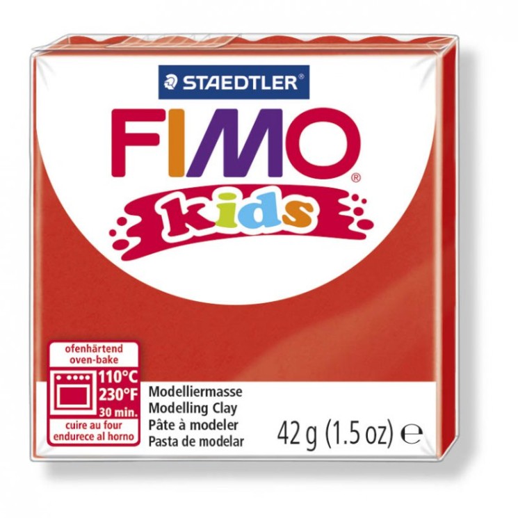FIMO kids полимерная глина для детей, уп. 42г цв.красный, арт.8030-2