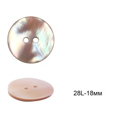 Пуговицы перламутр (ракушка) C-RA02 цв.розовый 28L-18мм, 2 прокола, 36шт