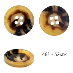 Пуговицы пластик TBY.J.1841 цв.02 коричневый 48L-32мм, 4 прокола, 36шт