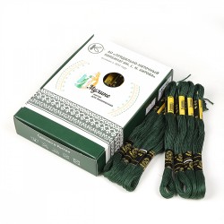 Нитки мулине цв.4202 т.зеленый 24х8м С-Пб