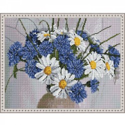Картины мозаикой Molly арт.KM0204 Июльский букет (27 Цветов) 40х50 см