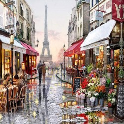 Картины по номерам Molly арт.KH0681 Прогулки по Парижу (20 цветов) 30х30 см