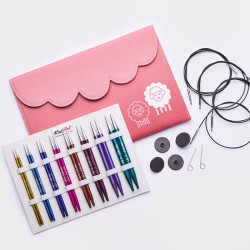 47424 Knit Pro Набор съемных спиц для вязания Deluxe, алюминий, 8 видов спиц (новый дизайн арт.47404)