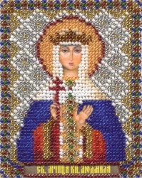 Набор для вышивания PANNA арт. CM-1365 Икона св. мученицы княгини Людмилы 8,5х11 см