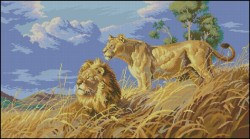 Набор для вышивания DIMENSIONS арт.DMS-03866 Африканские львы 46х25 см