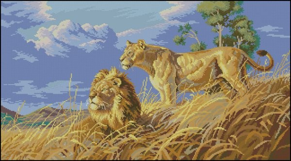 Набор для вышивания DIMENSIONS арт.DMS-03866 Африканские львы 46х25 см