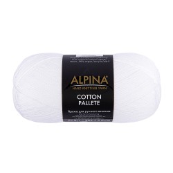 Пряжа ALPINA COTTON PALLETE (50% хлопок, 50% акрил) 10х50г/205м цв.01 белый