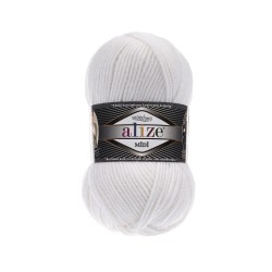 Пряжа для вязания Ализе Superlana midi (25% шерсть, 75% акрил) 5х100г/170м цв.055 белый