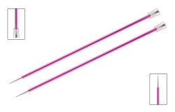 47308 Knit Pro Спицы прямые Zing 10мм/35см, алюминий, рубиновый, 2шт