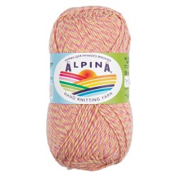 Пряжа ALPINA LOLLIPOP (100% хлопок) 10х50г/175м цв.05 малиновый-салатовый-желтый-коралловый