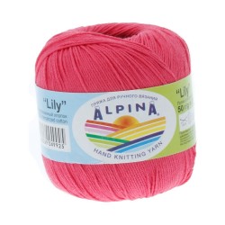 Пряжа ALPINA LILY (100% мерсеризованный хлопок) 10х50 г/175 м цв.081 яр.розовый