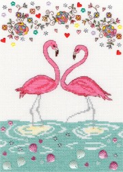 Набор для вышивания Bothy Threads арт.XKA9 Love Flamingo (Любовь фламинго) 18х26 см