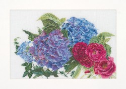 Набор для вышивания THEA GOUVERNEUR арт.442 Гортензии и розы 46х30 см