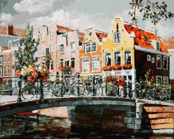 Картины по номерам Белоснежка арт.БЛ.119-AB Амстердам. Мост через канал 40х50 см