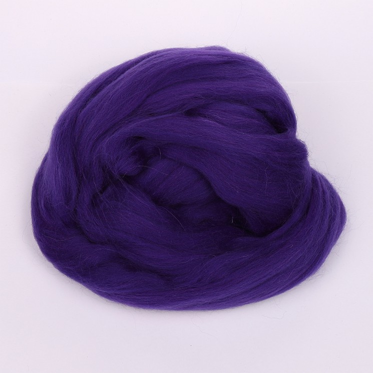Шерсть для валяния ПЕХОРКА полутонкая шерсть (100%шерсть) 50г цв.698 т.фиолетовый