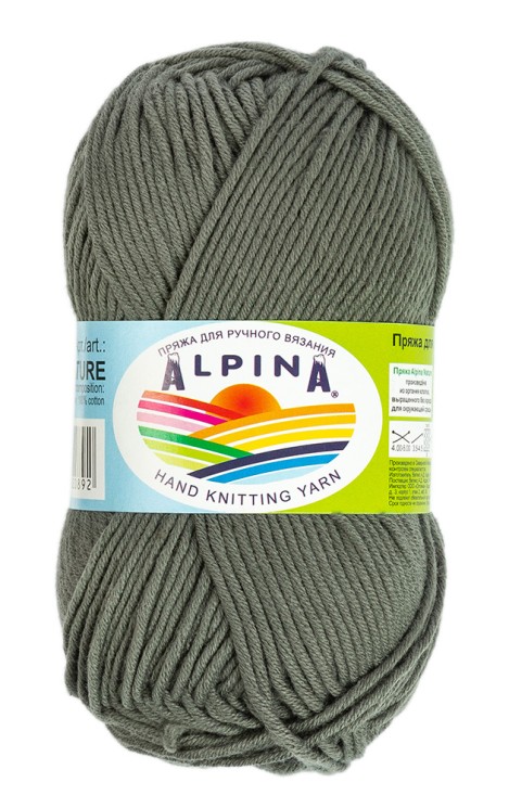 Пряжа ALPINA NATURE (100% хлопок) 10х50г/105м цв.004 хаки
