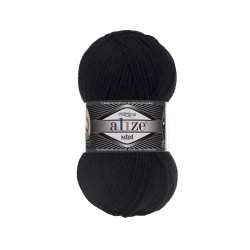 Пряжа для вязания Ализе Superlana midi (25% шерсть, 75% акрил) 5х100г/170м цв.060 черный