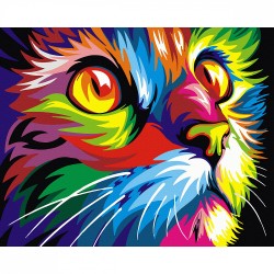 Картины по номерам арт.GX4228 Радужный кот 40х50 см