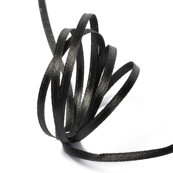 Лента атласная 1/8" (3мм) цв.3173 черный IDEAL уп.100 м