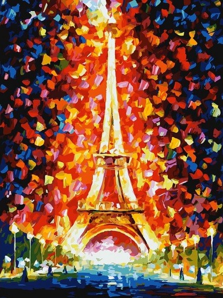 Живопись на картоне Белоснежка арт.БЛ.3026-CS Париж - огни Эйфелевой башни 30х40 см