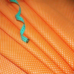 Ткань хлопок Горошек мелк-7056, 120г/м , 100% хлопок, шир.150см, цв.09 оранжевый уп.3м
